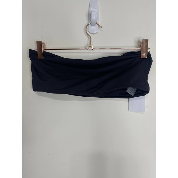 Good American Better Band Bikini Top Black Size 3/Large Bandeau Swimwear Lined - Picture 2 of 4